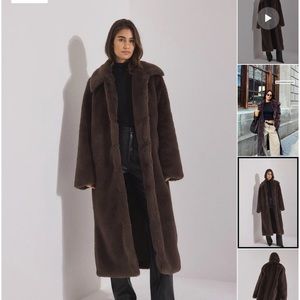 Brown long faux fur from nakd